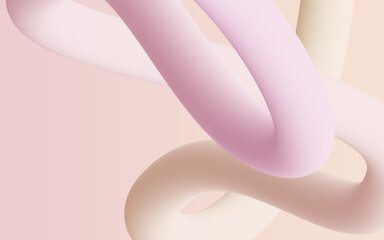 부드러운 곡선이 있는 3D 추상 파스텔 배경