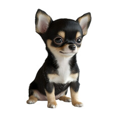 Obraz premium Adorable Chihuahua Puppy Sitting Sweetly Innocent Eyes Gentle Expression,