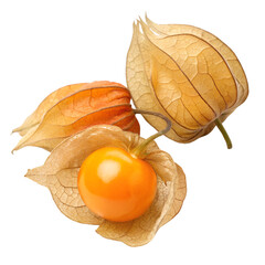 Top view of an Uchuva (Cape Gooseberry), Isolated on a transparent background