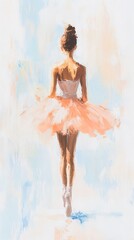 Fototapeta premium Ballerina in pastel tutu posing elegantly