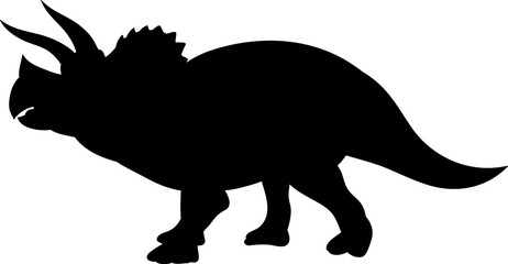 dinosaur black silhouette, vector on white background