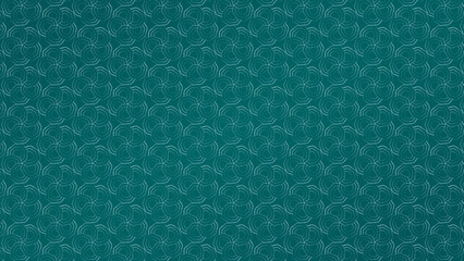 Seamless geometric pattern featuring abstract interconnected line art on a deep green background.