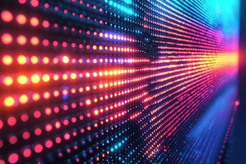 Obraz premium Illuminated array pulses glowing in a complex pattern against a dark background