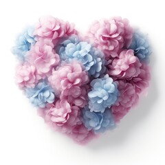 Obraz premium A Heart-Shaped Arrangement of Pink and Blue Flowers