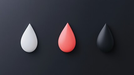 Fototapeta premium Teardrop Icon Trio Showcasing Modern Design Concepts for Applications and User Interfaces