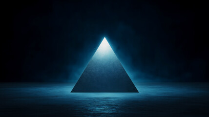 Wellness Retreat Crystal Pyramid Symbol Radiating Light in Misty Serenity