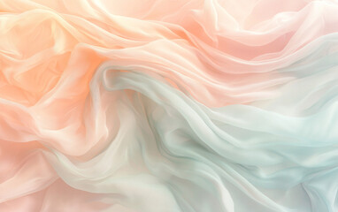 Obraz premium Peach and Mint Green Fabric Drape Texture