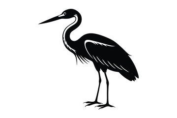 Obraz premium silhouette of a stork on a white background