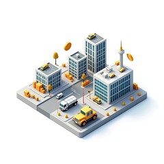 Obraz premium An isometric depiction of an Infrastructure Development 