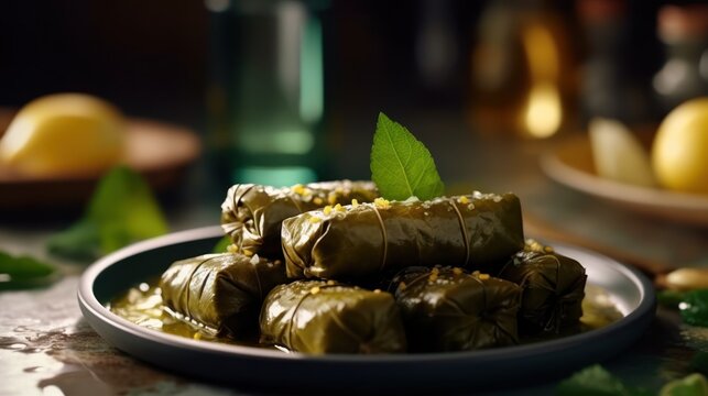 Traditional Greek Cuisine: Dolmades with Lemon and Olive Oil