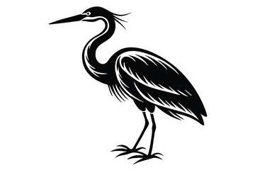 Obraz premium Vector isolated silhouette of a heron stork