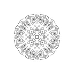 Floral Mandala Design with Geometric Patterns and Decorative Borders for Meditation and Spiritual Healing