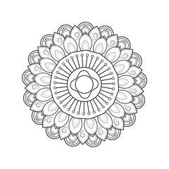 Black and White Mandala Artwork with Symmetrical Geometry and Ornate Details for Spiritual Reflection and Meditation