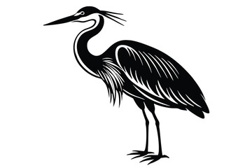 Obraz premium Vector isolated silhouette of a heron stork