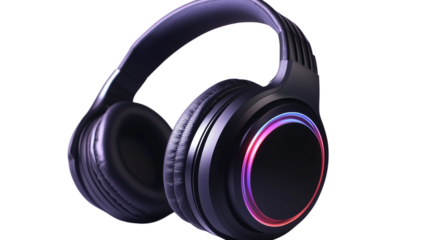 gaming headset, futuristic, isolated on white