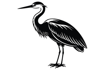 Fototapeta premium Vector isolated silhouette of a stork on a white background