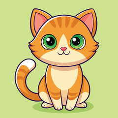 Cartoon cat vector template