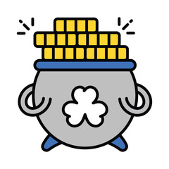 Pot Of Gold vector filled outline icon. EPS 10 file