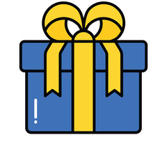 Gift vector filled outline icon. EPS 10 file