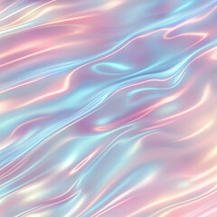Obraz premium 3d render Metallic liquid background. Abstract neon texture. Iridescent 3d holographic foil. Wavy glossy surface in blue and purple colours Background. Pastel colors. Fluid waves