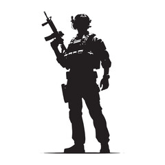 Noble Police Officer silhouette, serving with honesty and pride - Police illustration - Minimalist Police vector - Profession silhouette
