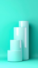 Fototapeta premium Minimalist Display Podium Arrangement in Studio Setting for Product Showcase and Artistic Exhibition Space