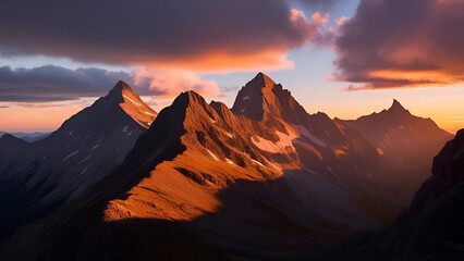 A mountainous vista during the twilight hours