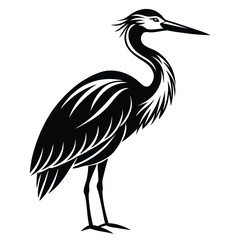 Obraz premium Stork Silhouette Vector Illustration White Background
