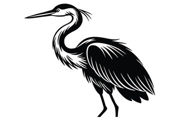 Obraz premium Heron Silhouette Vector