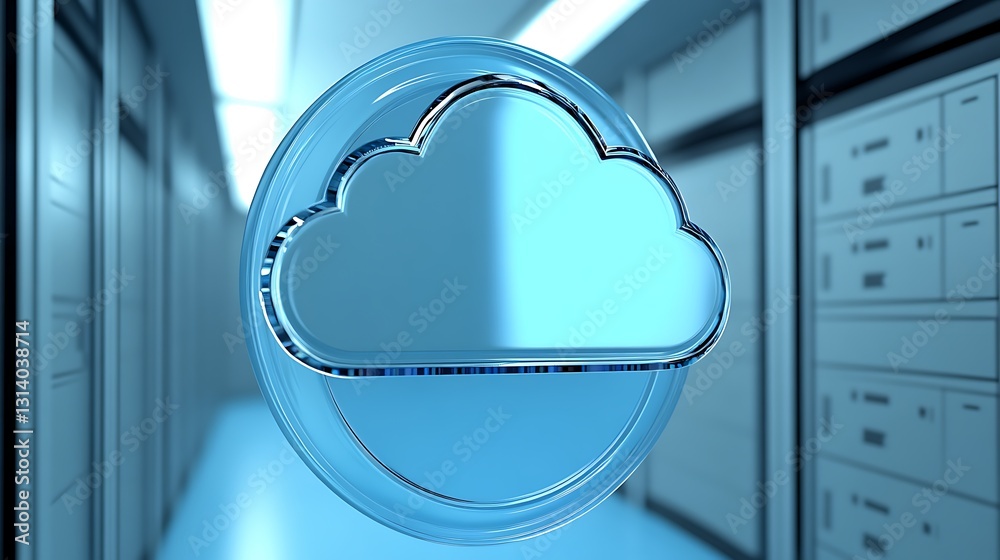 Poster elegant abstract representation of cloud storage technology in a digital server environment