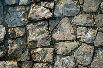 Photo of Brown pebble stone paving surface. Background texture for backdrops or mapping