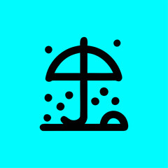 Minimalist Beach Umbrella Icon - Summer Vacation Symbol