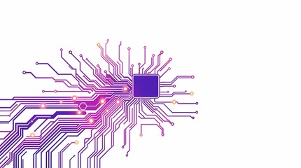 Fototapeta premium Digital Neuron: An abstract representation of a digital neuron, depicting a complex network of interconnected circuits and pathways.