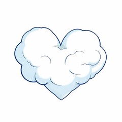 Fototapeta premium Heart-Shaped Cloud: A whimsical heart-shaped cloud, evokes feelings of love and serenity.