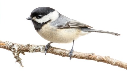 Obraz premium A Striking Pose: Carolina Chickadee on a Branch