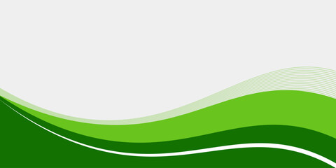 Abstract White and Green wave wide background banner modern arts