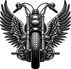 Motorbike with Wings vector black silhouette cricut design for T-Shirt