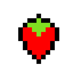 Pixel Art Strawberry Illustration