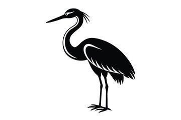 Heron Animal Silhouette Design