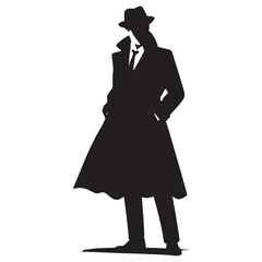 Psychological Detective silhouette, profiling suspects with precision - Detective illustration - Minimalist Detective vector - Profession silhouette
