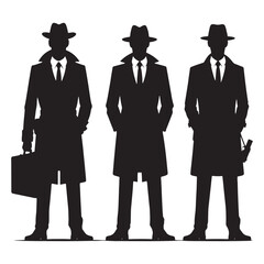 Intuitive Detective silhouette, relying on instinct to solve cases - Detective illustration - Minimalist Detective vector - Profession silhouette
