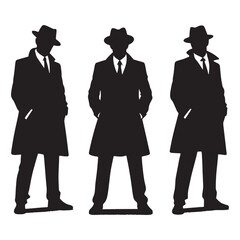 Cold Case Detective silhouette, breathing life into forgotten mysteries - Detective illustration - Minimalist Detective vector - Profession silhouette
