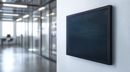 Fototapeta premium Modern office interior with blank screen on wall display