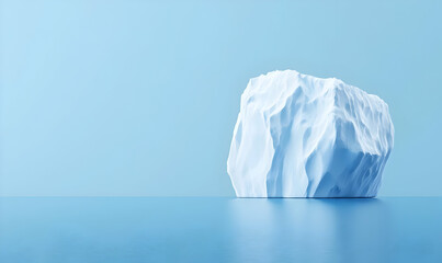 Iceberg Floating Calmly in Clear Blue Water Under Bright Sky