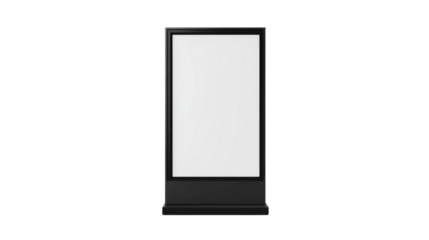 blank vertical digital signage screen isolated on white background