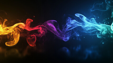 dark graphic background with different colors of smoke