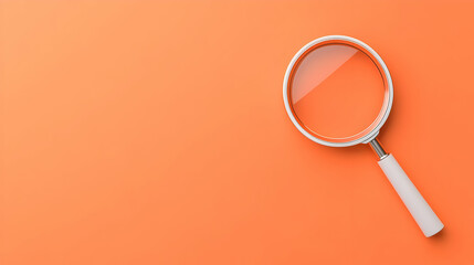 Magnifying Glass on Orange Background for Search and Discovery