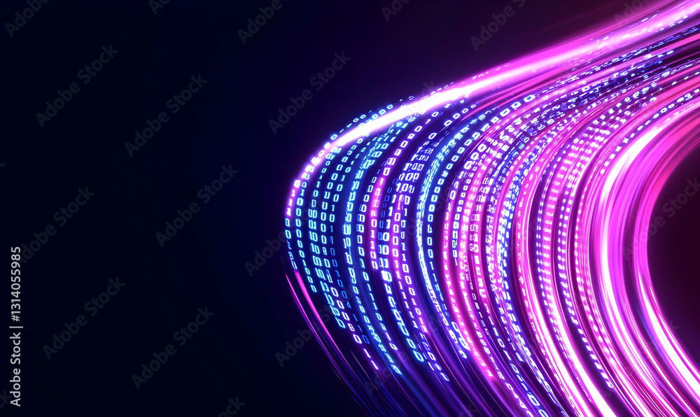 Poster Dynamic Flow of Colorful Light Waves with Binary Code Patterns