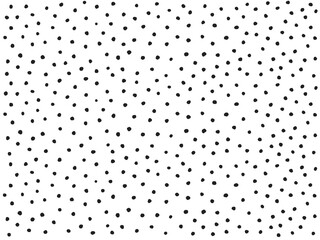 不揃いに並べた手描きのモノクロ水玉模様背景