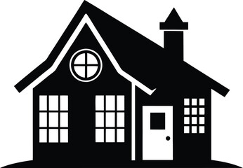Home Silhouette Vector, Home Icon Symbol, House Black Vector Silhouette
